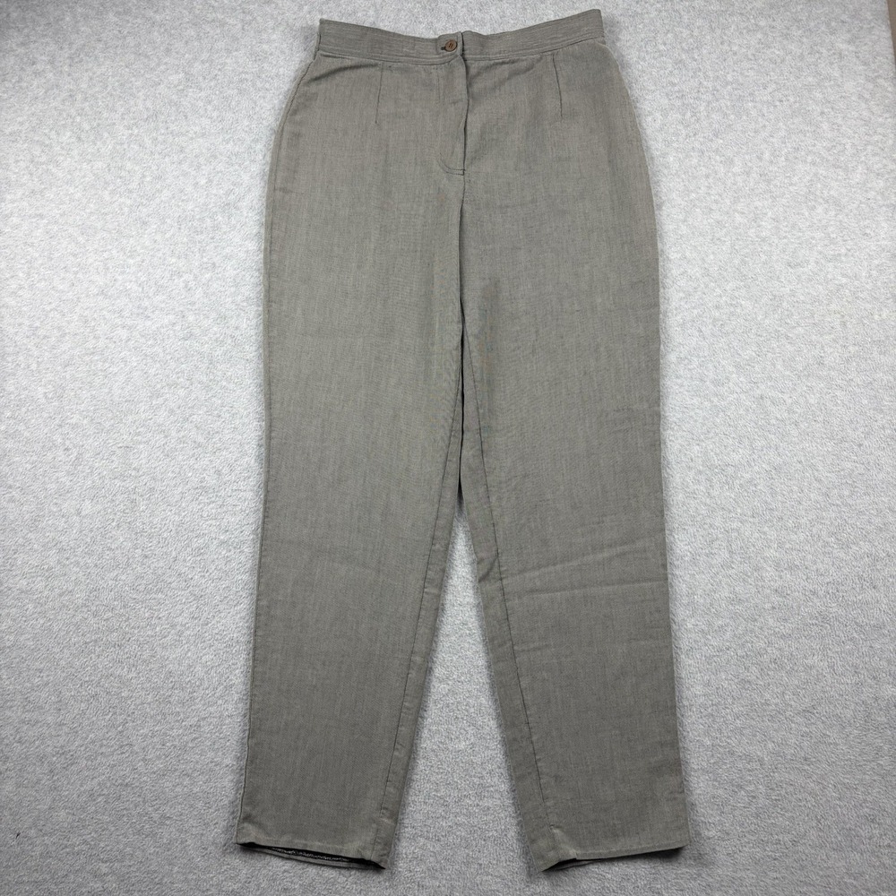 Vintage Mani Giorgio Armani Pants Womens 14 Gray Wool Rayon Dress Trousers Flowy